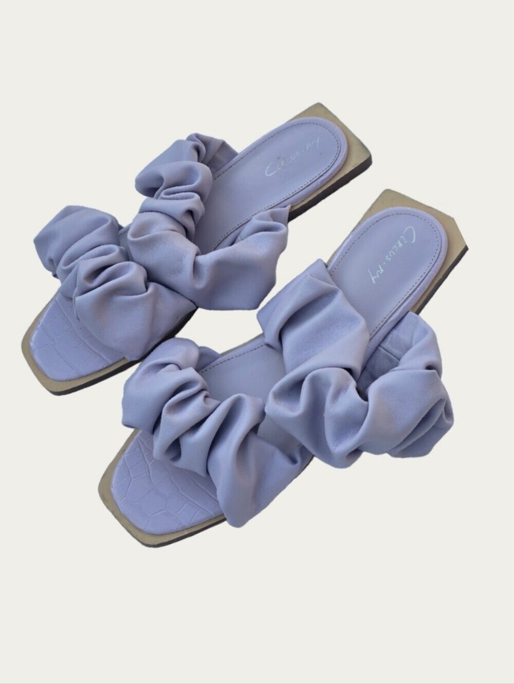 Circus NY by Sam Edelman Iggy Ruched Flat Slide Sandals Lavender 8.5
